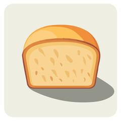 My Simple flat 2D icon bread loaf isolated on transparent background, vector, flat design, animation design, simple flat 2D icon, minimalist design, Eps Format