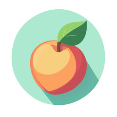 My Simple flat 2D icon peach isolated on transparent background, vector, flat design, animation design, simple flat 2D icon, minimalist design, Eps Format