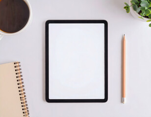 Realistic Smartphone Mock-up on Minimalist Desk with Hand