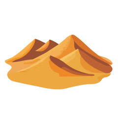 My Simple flat 2D icon desert dunes isolated on transparent background, vector, flat design, animation design, simple flat 2D icon, minimalist design, Eps Format