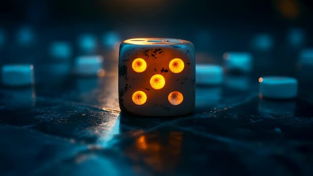 Capture the essence of risk and chance with this illuminating dice image highlighting the intrigue of fortune and uncertainty