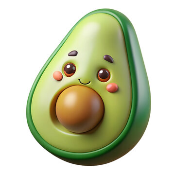 3d smiling avacodo png image