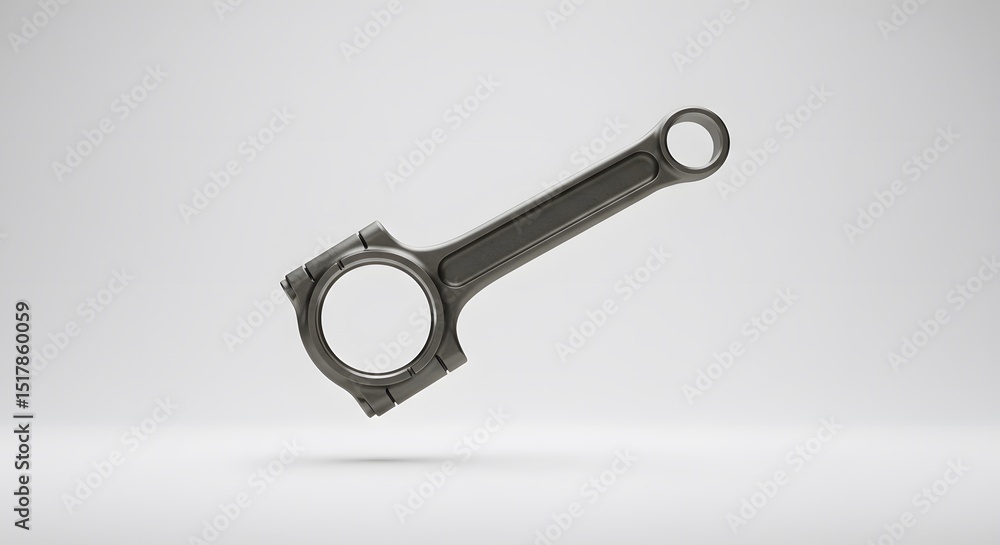 Poster high-quality 3d render of a single connecting rod for engines: precision engineering and automotive 