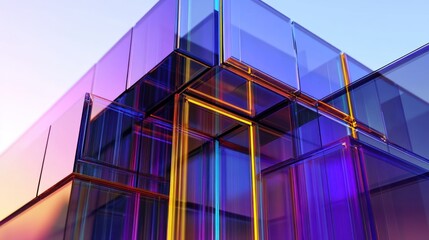 Fototapeta premium Abstract geometric structure of translucent colorful cubes