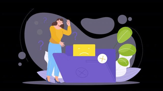 No Data Empty Folder Concept Looping Animation Scene