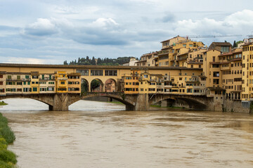 The wonderful Ponte Vecchio spans the Arno River