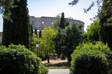 View of the Colosseum in Rome