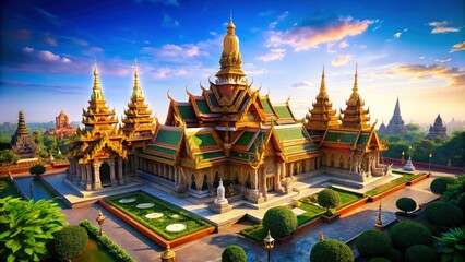 Fototapeta premium Bangkok Buddhist Temple Drone Photography: Aerial View of Wat Arun, July 2020