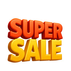 Vibrant 3D Sign for Super Sale Promotion with Bright Colors