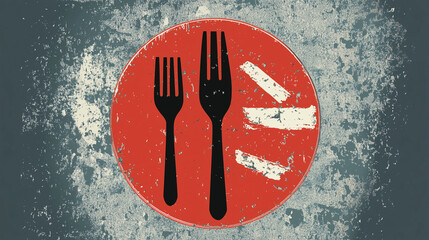 Simple and clear "No Eating" icon designed as a vector graphic.

