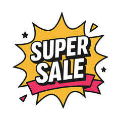 Vibrant Super Sale Banner for Promotions and Advertisements