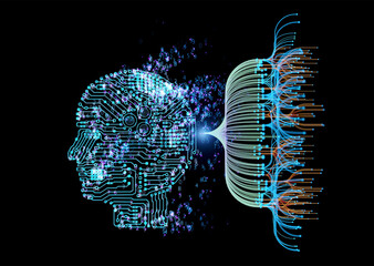 Ai brain with digital visualization for big data