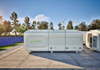 Group of energy storage systems or battery container units