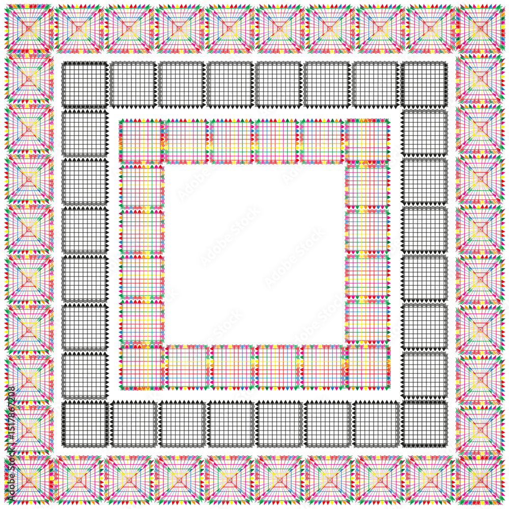 Poster grey square border. elegant frame illustration. subtle geometric pattern. vector corner shape.