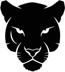 Majestic Black Panther Head Silhouette Powerful Vector Illustration