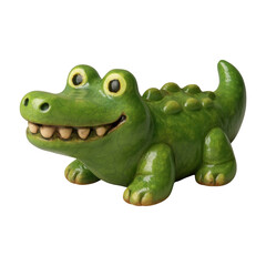Obraz premium PNG Playful ceramic crocodile figurine