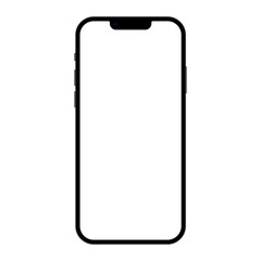 Realistic smartphone vector mockup template with transparent screen. Phone frame cut out