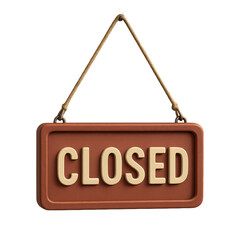 Simple Closed Sign Display for Business or Shop Front Use