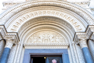 Exterior view of the Naval Cathedral of St. Nicholas in Kronstadt, St. Petersburg, Russia