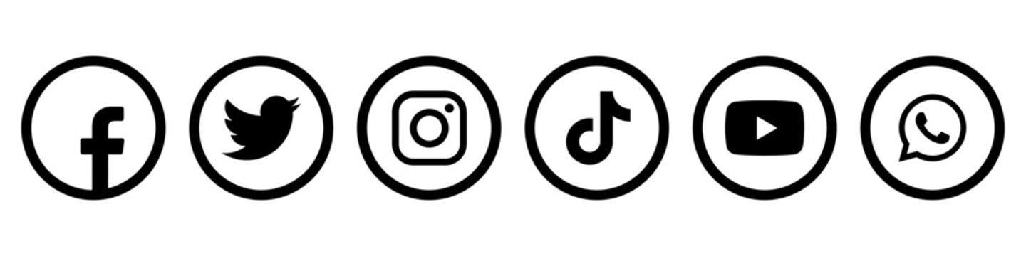 Top popular social media brands icons set