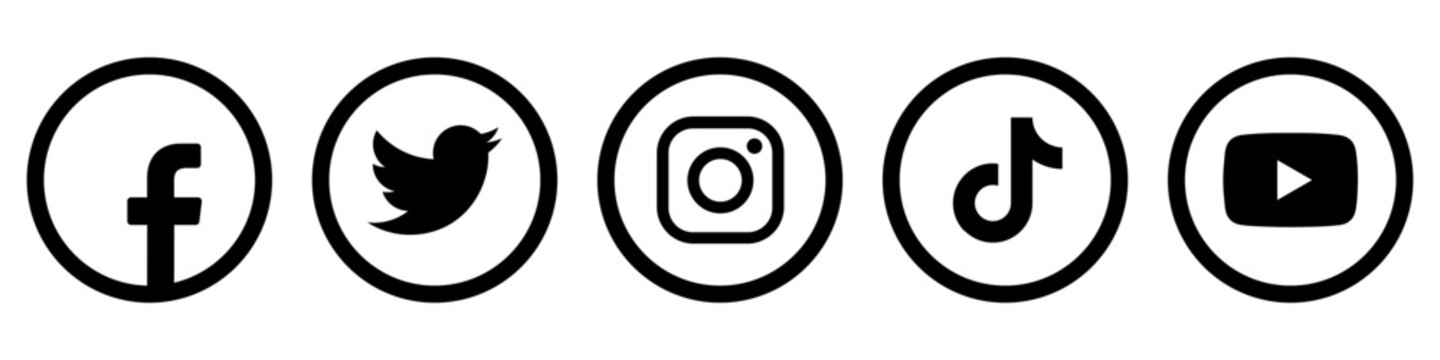 Top popular social media brands icons set