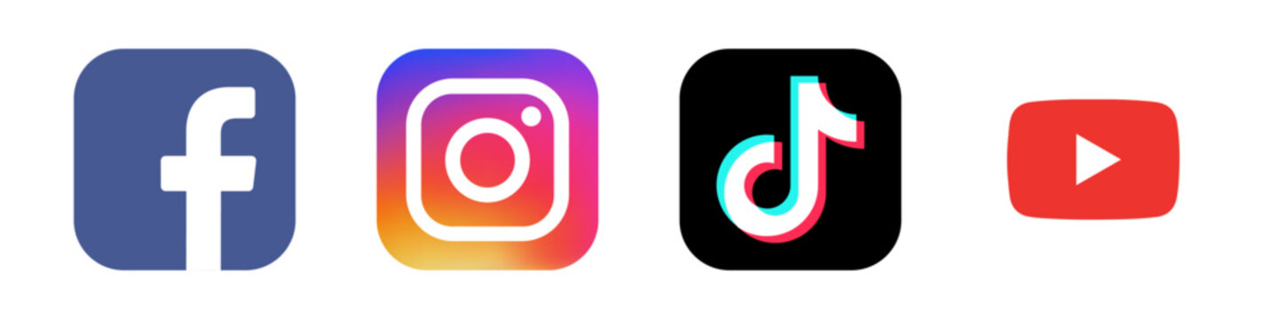 Top popular social media brands icons set