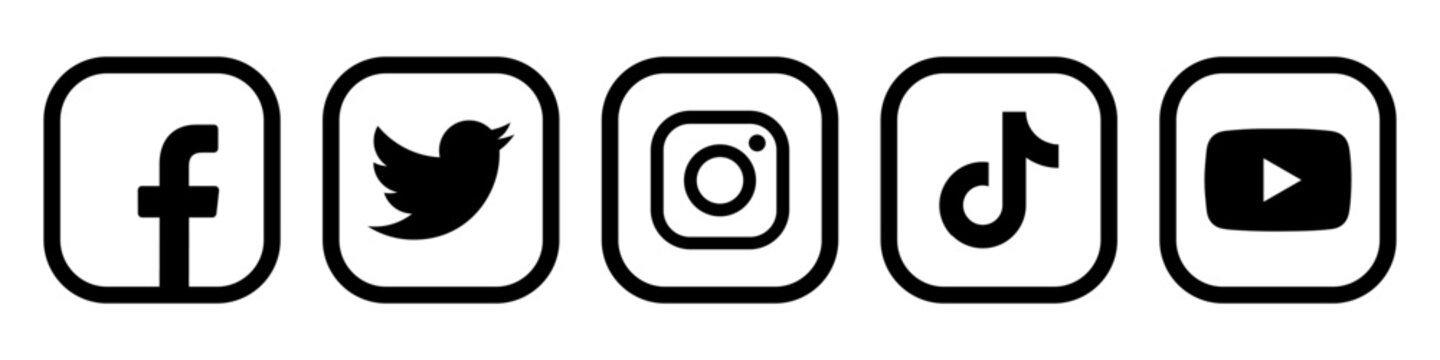 Top popular social media brands icons set