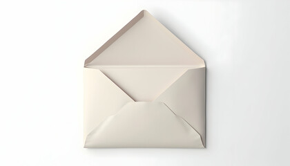 Open Envelope on White Background for Correspondence and Messaging
