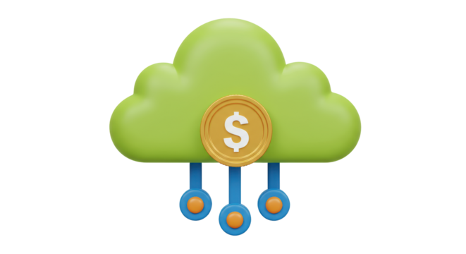 Isolated Cloud with Dollar Symbol