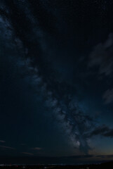 Night Landscape with Stars and Mountains – Milky Way Reflection