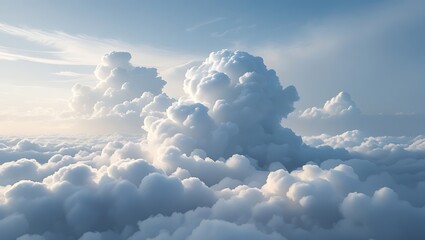 3d render, abstract white cloud, isolated on white background. Fluffy cumulus