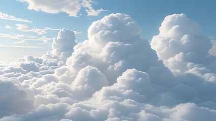 3d rendering, abstract background. Stormy cumulus. Fluffy cloud isolated on white background. Minimal wallpaper