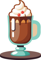 chocolate ice cream with cherry 