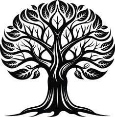 Obraz premium tree silhouette vector illustration 