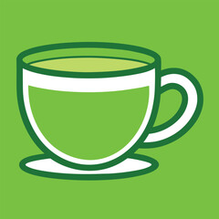 green tea cup of coffee