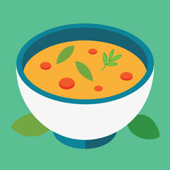 Vegetable Soup in Bowl vegetable soup with egg