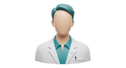 Isolated Faceless Cartoon Doctor
