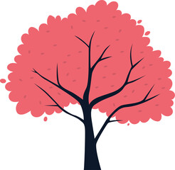 Pink tree clipart design illustration