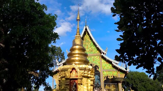 Golden pagoda in wat Nong-si-jeang, Chiangmai  Thailand.
