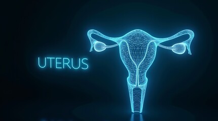 Uterus or uterine medical concept as cancerous cells in a female body.