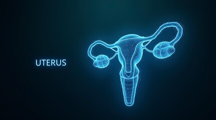 Uterus or uterine medical concept as cancerous cells in a female body.