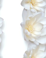 Seamless Pattern Elegant white lotus flowers on a soft background.