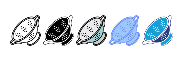 Colander Icon Set Multiple Style Collection