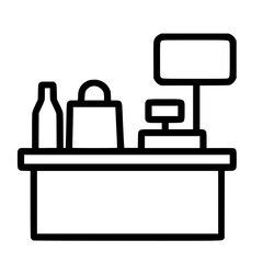 Fototapeta premium Minimalist Checkout Counter Vector Icon