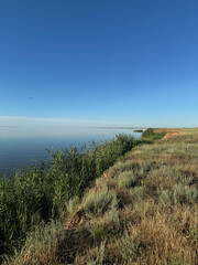 view of the sea from the hill