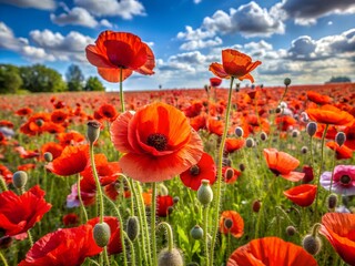 Obraz premium red poppy field