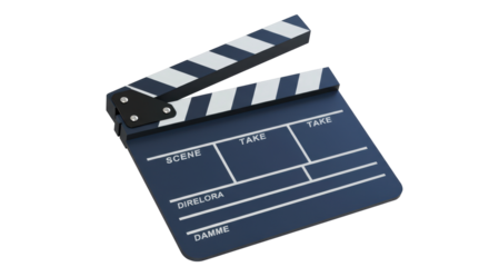 Isolated Movie clapperboard