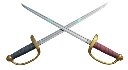Isolated Crossed Fencing Swords