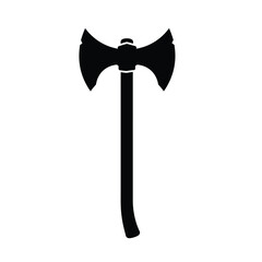 Double bit axe black silhouette icon graphic