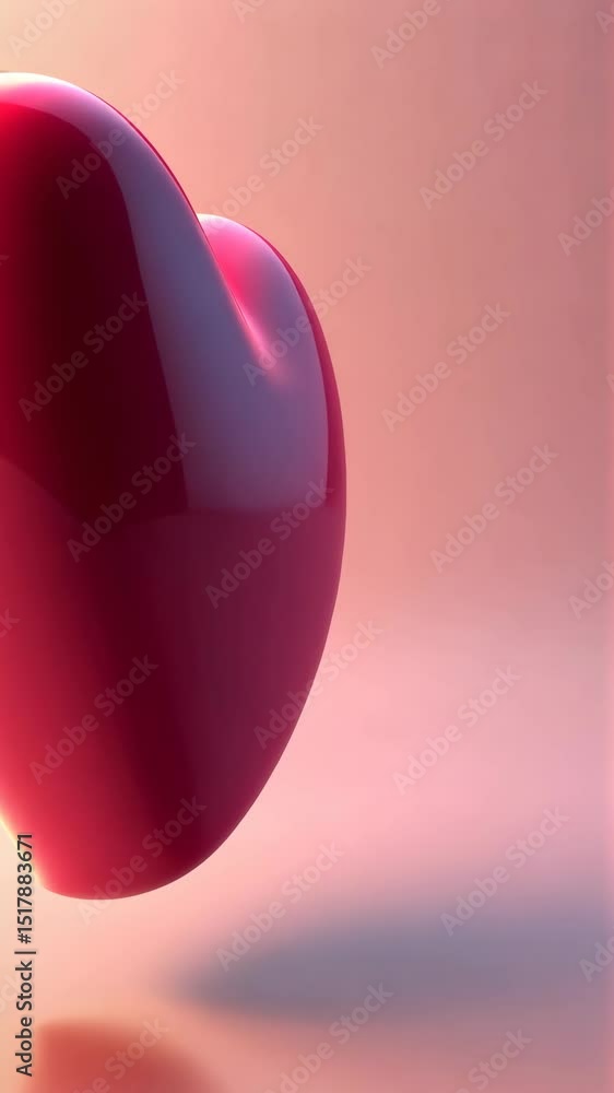 Aufkleber a playful 3d heart like button icon with a smooth bounce animation effect, soft pink to red gradient